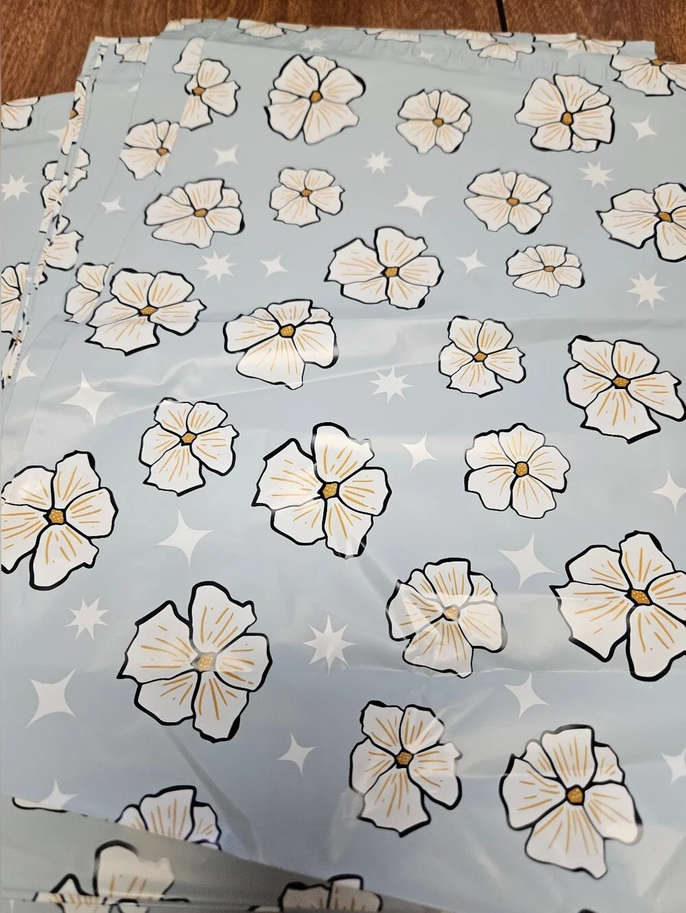 Light Blue Cherry Blossom Polymailer Packages
